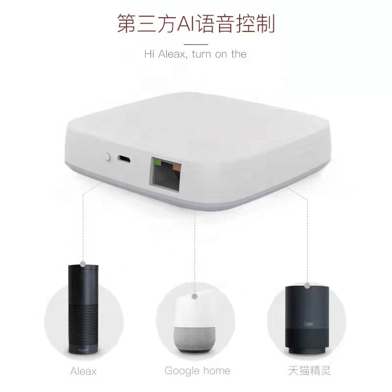 Zigbee Gateway Smart Home Door Bell Clock Multi-Functional LED Brightness Adjustable Work With Alexa Google Zigbee