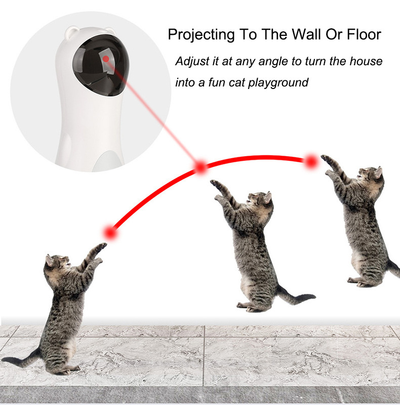 Pet Pointer Interactive Cat Laser Toy  for Automatic Rotating Catch Training Cat Toy Plastic Security ABS Funny Cat