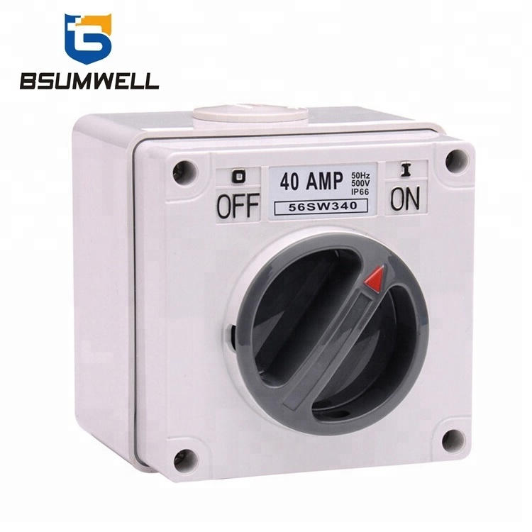 Australia Standard 56SW310 56SW320 56SW332 56SW340 56SW350 56SW363 3Pole Square manual changeover waterproof isolator switch