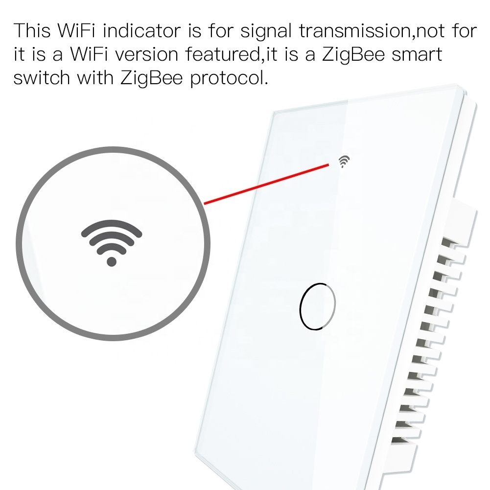 Zigbee Smart Touch Switch 1/2/3/4 Gang No Neutral & Neutral Type Smart Home Zigbee Wifi Smart Light Switch Google Home Alexa