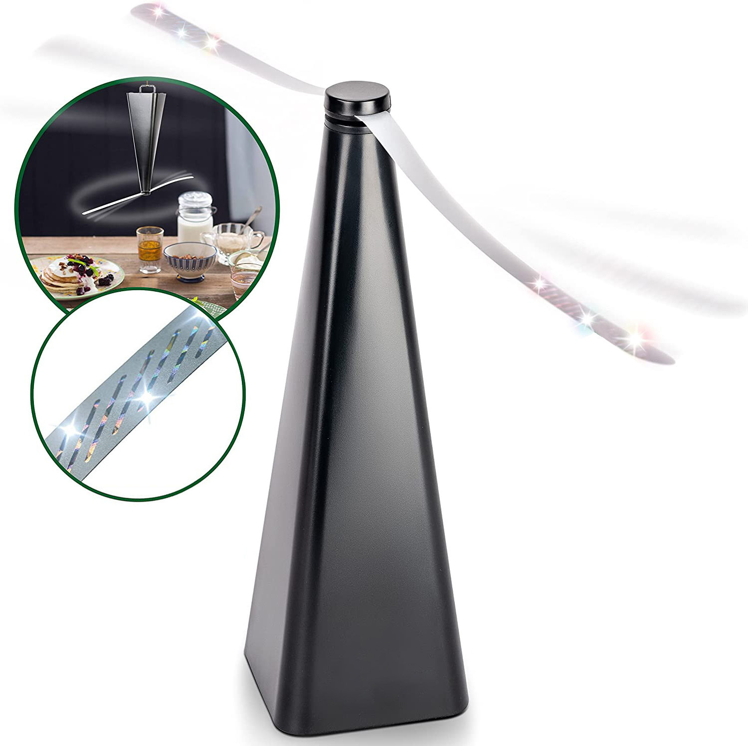 Outdoor Indoor Use Table Patio Keeps Flies and Bugs Away From Your Food Chemical Free Shoo USB Rechargeable Fly Fan