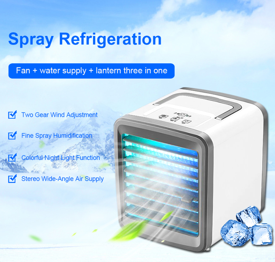 OEM Portable Mini Personal Humidifier Purifier Desktop Cooling Fan Portable Air Conditioner Room AC Snow Gear Car 2 Sq.meter 1~7