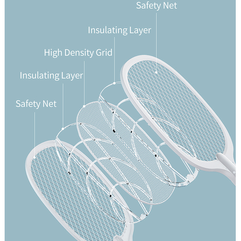 New Electric Insect Racket Swatter Zapper USB  Rechargeable Mosquito Swatter Kill Fly Bug Zapper Killer Trap