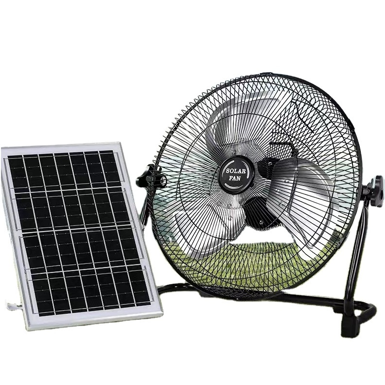 Metal Pedestal Installation Air Cooling Household Garage RV Use Solar Panel Outdoor DC Solar Battery Powered Camping Fan