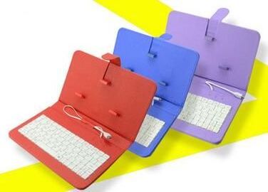 Portable PU Leather Wireless Keyboard Case for Mobile Phone and Tablet pc Blue tooth BT Keyboard