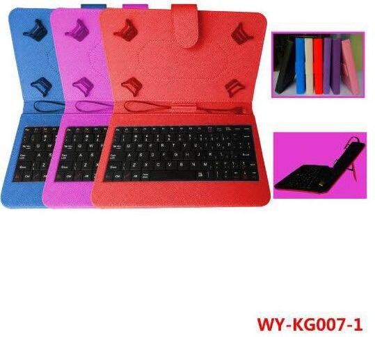 Portable PU Leather Wireless Keyboard Case for Mobile Phone and Tablet pc Blue tooth BT Keyboard