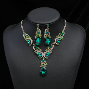 POSHLY Elegant Crystal Necklace And Earrings Bridal Wedding Party Costume Fashion Jewelry Sets For Brides Women