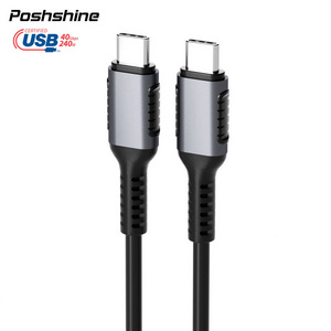 Poshshine USB-IF 1m type c 240W Cable 40Gbps 8K 60Hz EPR 240W USB C Cable USB4