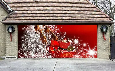 Christmas Garage Door Cover Decorations Outdoor Holiday Decor Merry Christmas Sign Single Garage Door Murals