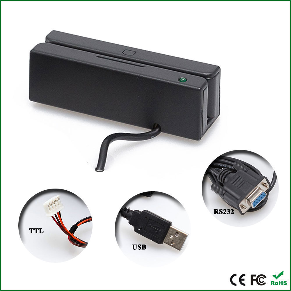 MSR100 Card Reader Easy Programmable Smallest Chip Magnetic Stripe Card Reader With USB RS232 TTL Interface