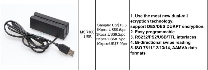 2023 Best Quality Inexpensive Top USB Interface Card Reader Data Collector MSR100