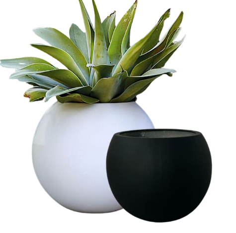 Modern PC1247-17041 Fiberglass Floor-Standing Vase Shopping Mall Hotel Display Office Home Decor-Spherical Flower Pot Bowl