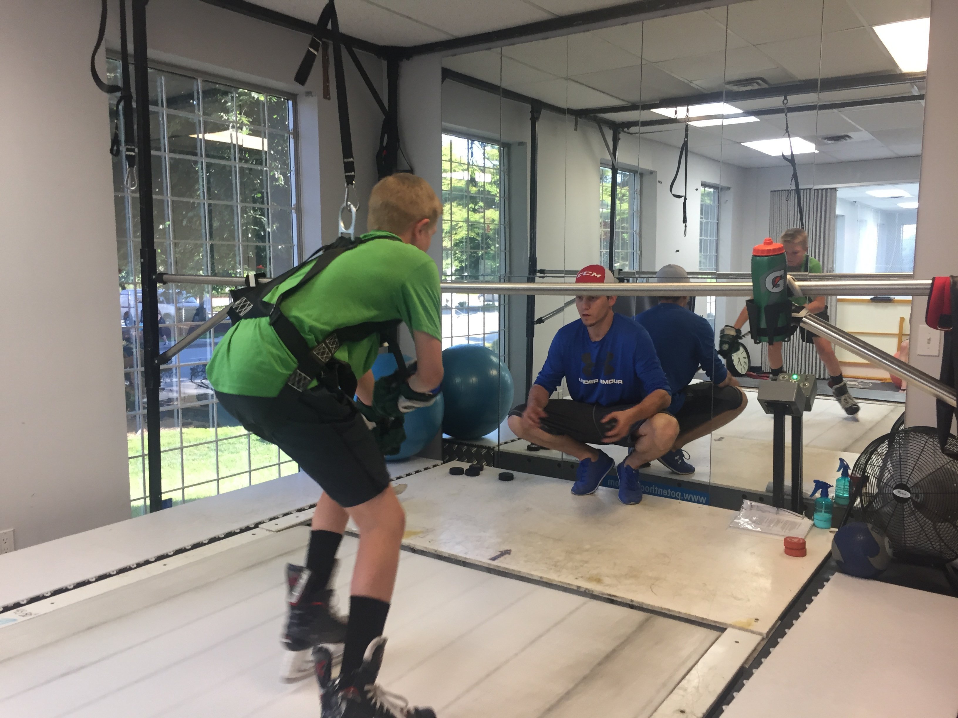 Potent hockey skating ice treadmill built speed and durability reach their full potential with minimal wear on