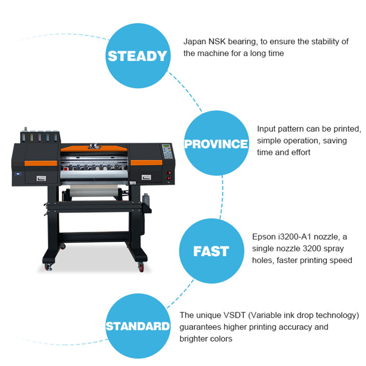 PO-TRY High-accuracy 60cm Textile DTF Printer Automatic Heat Transfer Film Printing Machine