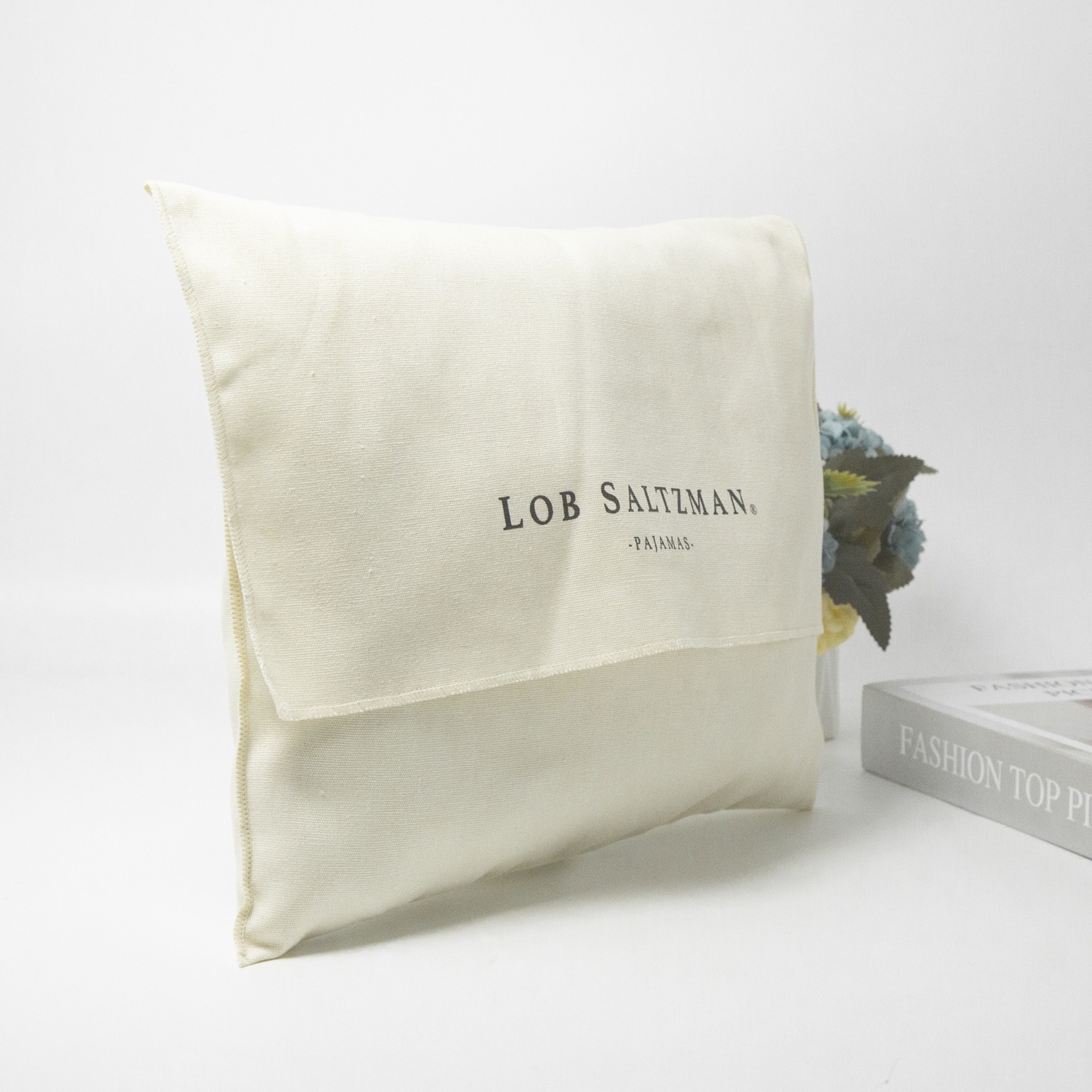 Custom Logo Printed Cotton Envelope Dust Flap Packing Bag Recyclable Envelope Gift Jewelry Pouch