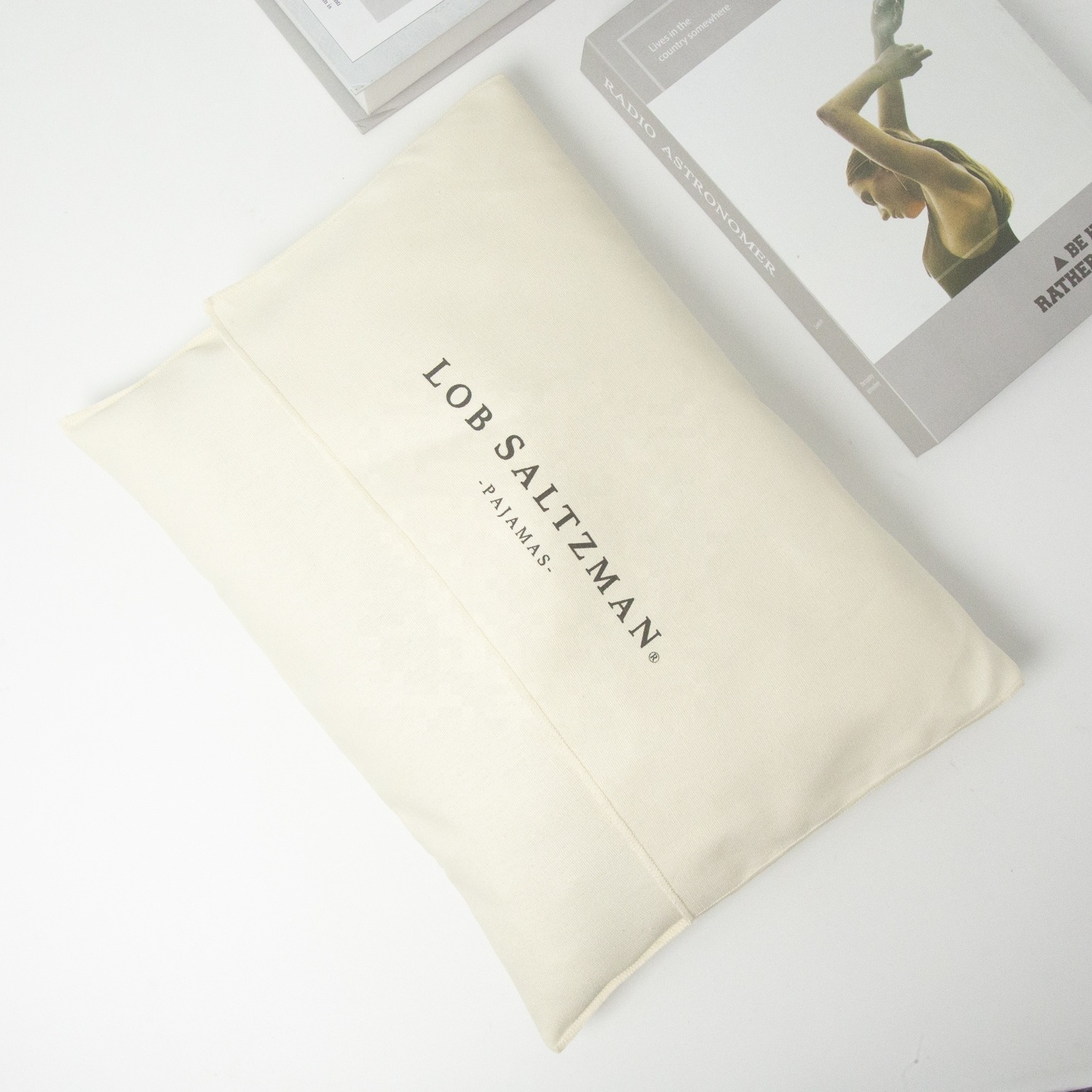 Custom Logo Printed Cotton Envelope Dust Flap Packing Bag Recyclable Envelope Gift Jewelry Pouch