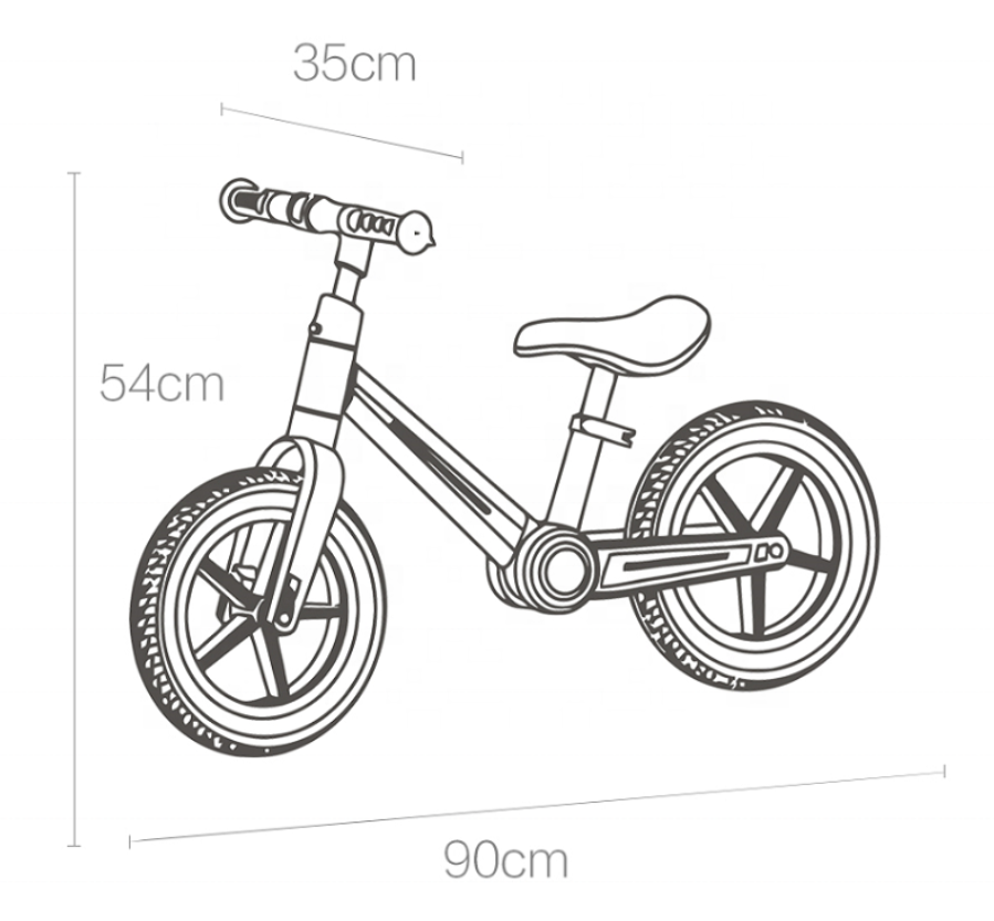 BEBELUX Kids Balance Bike No Pedal Toddler Training Bike Folding Design Easy Carry 12 inch Anti-Noise Wheel for boys and girls