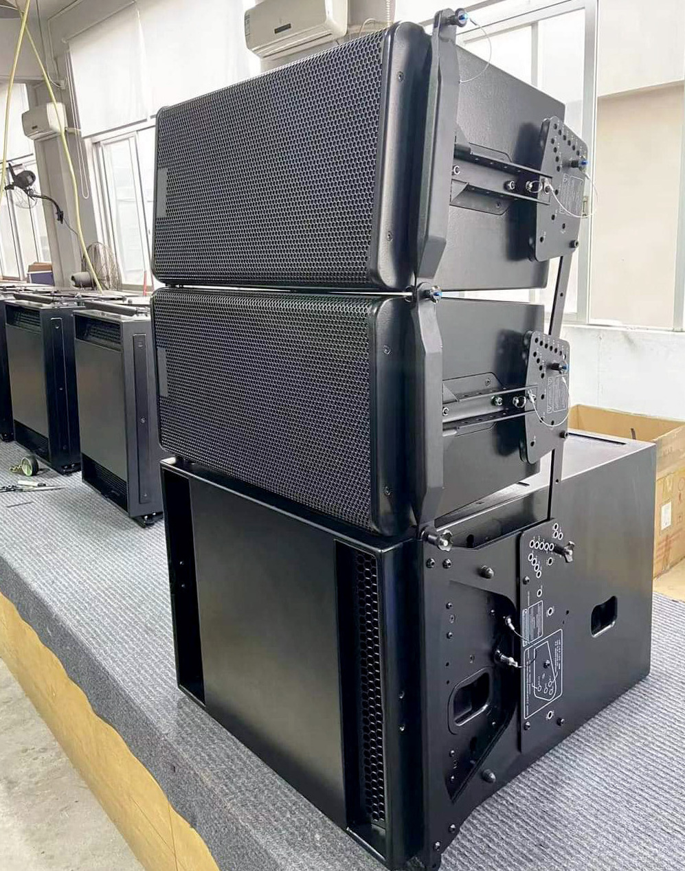 Powavesound geo 1210 line array speakers 12 inch box speaker line array big power self powered line array speaker