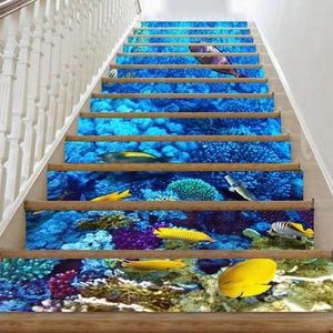 Custom 3D Sunrise Ocean Beach Self-Adhesive Stair Risers Stickers