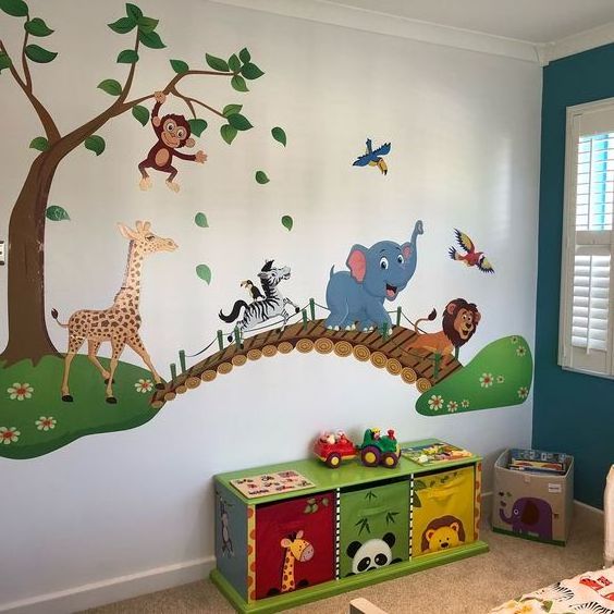 Kids Wall Decal Animals Wall Sticker for Nursery Removable  Wall Decal