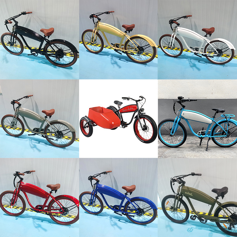 Bikes Electric City Bike 48V Motor Removable Battery 20Ah Vintage Suspension Bicycle Long Range Retro e Cycle