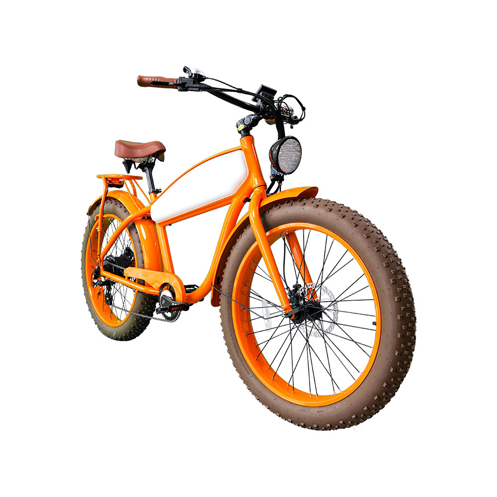 Ebike Hidden Battery Frame Retro 26 inch Step Through Fat Tire Vintage Dirt Electric Bike Cargo