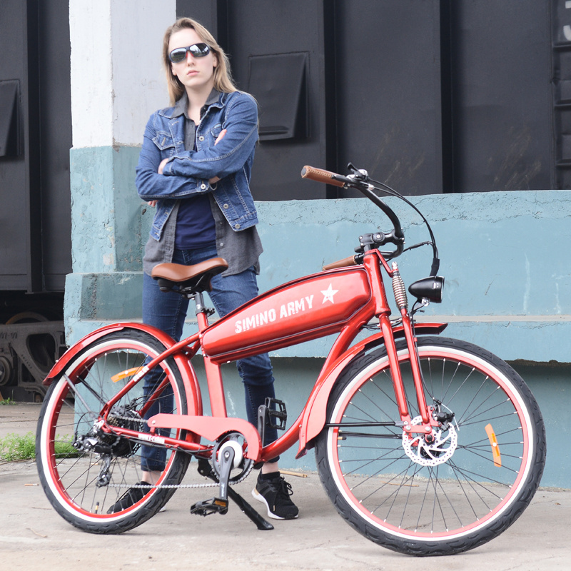 2023 Hot Selling Electric Retro Chopper Bicycles Electric Tricycle Side Trike Ebike