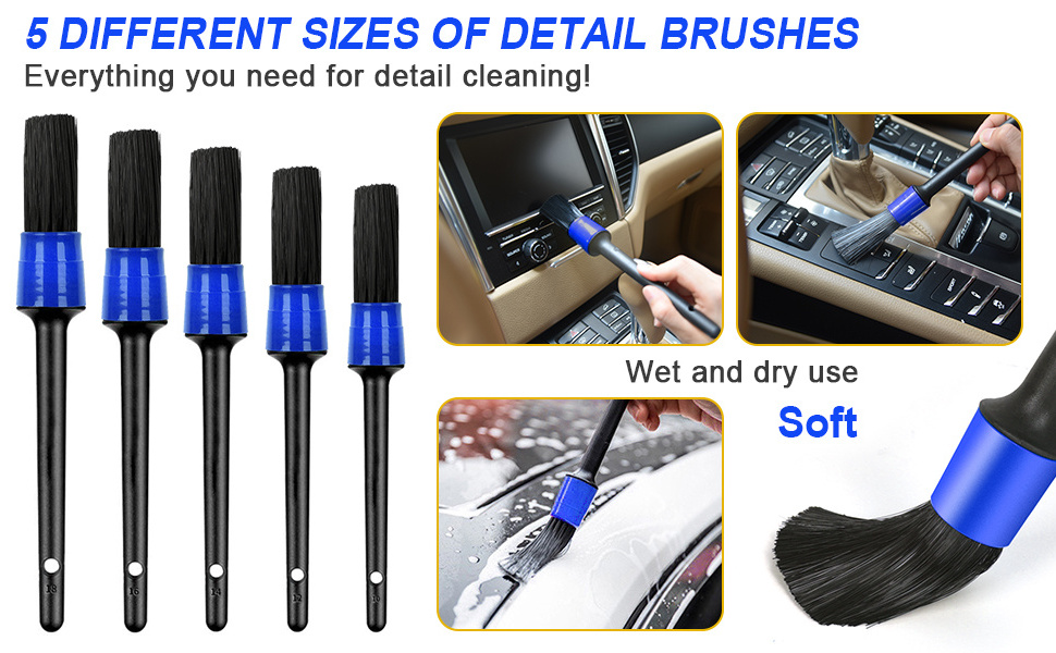 Factory Hot Selling Auto Detailing Brush Kit Cleaning Brush Set 22 Pcs Car Cleaning Tools Kit For Washing Car