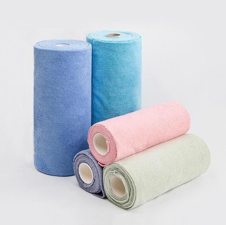 Microfiber Eco Roll Shaped Tear Cloth Absorbent Non Stick Oil Dish Towel Microfiber Kitchen Disposable Cleaning Cloth