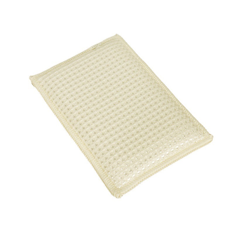 Natural Ingredient Bamboo Fiber Scrubber Kitchen and Pot Cleaning Stainless Steel Scourer Sponge Pad