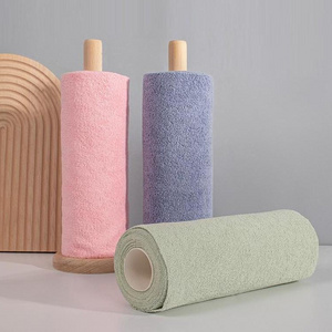 Microfiber Eco Roll Shaped Tear Cloth Absorbent Non Stick Oil Dish Towel Microfiber Kitchen Disposable Cleaning Cloth