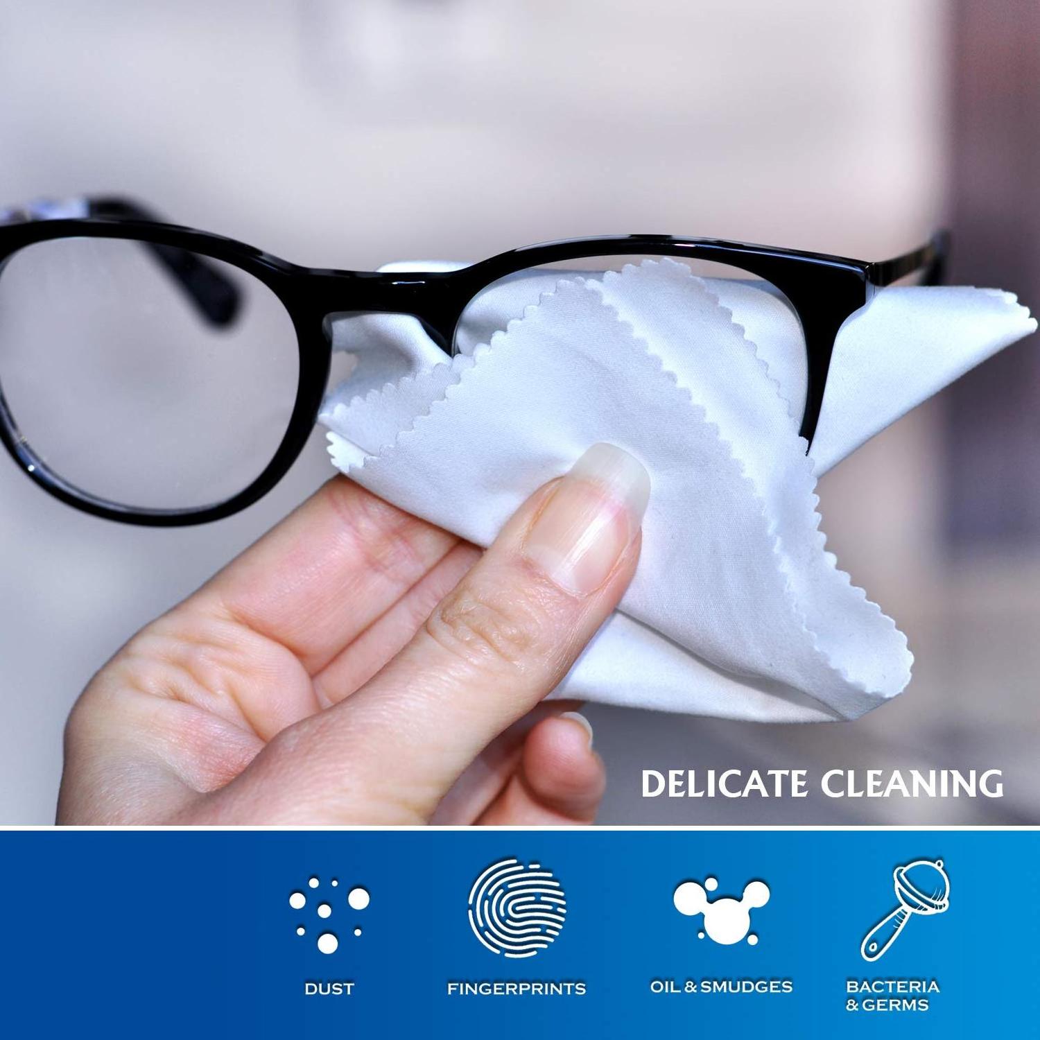 Microfiber Eyeglasses Cleaning Cloth for Cleaning Glasses Lenses Phones Screens Camera Silverware Any Other Delicate Surfaces