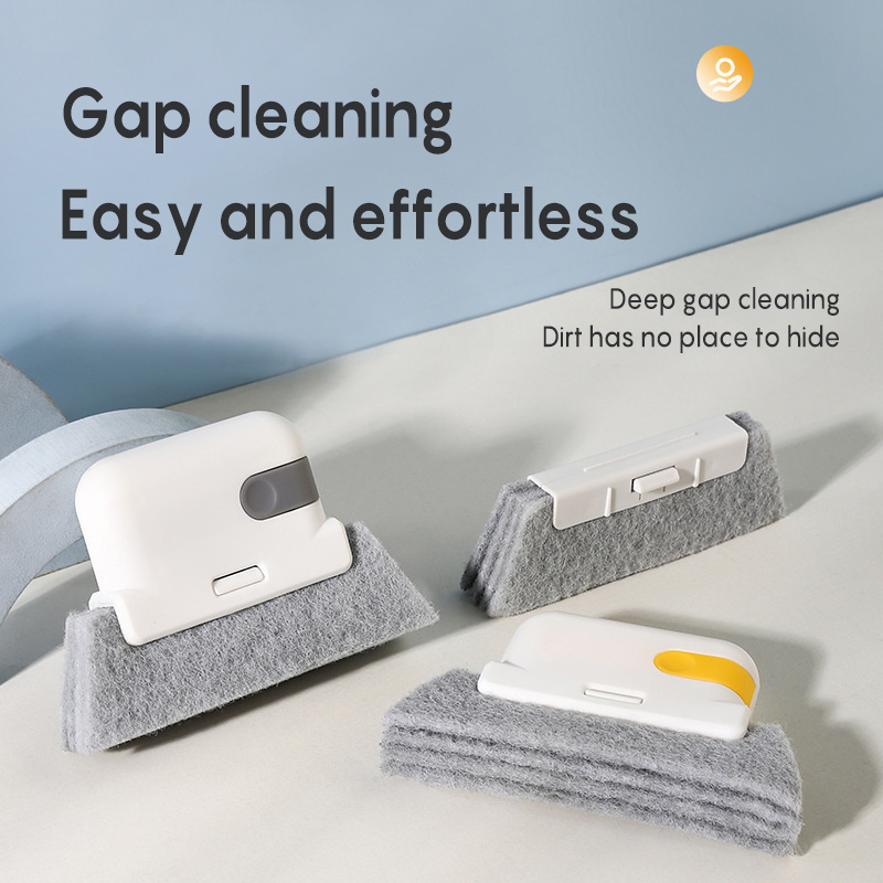 2-In-1 Creative Groove Cleaning Tool Microfiber Cleaning Window Slot Washing Brushes Household Gap Clean Corners Brushes