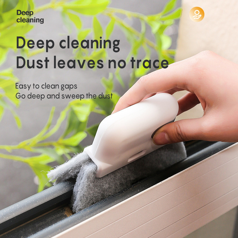 2-In-1 Creative Groove Cleaning Tool Microfiber Cleaning Window Slot Washing Brushes Household Gap Clean Corners Brushes