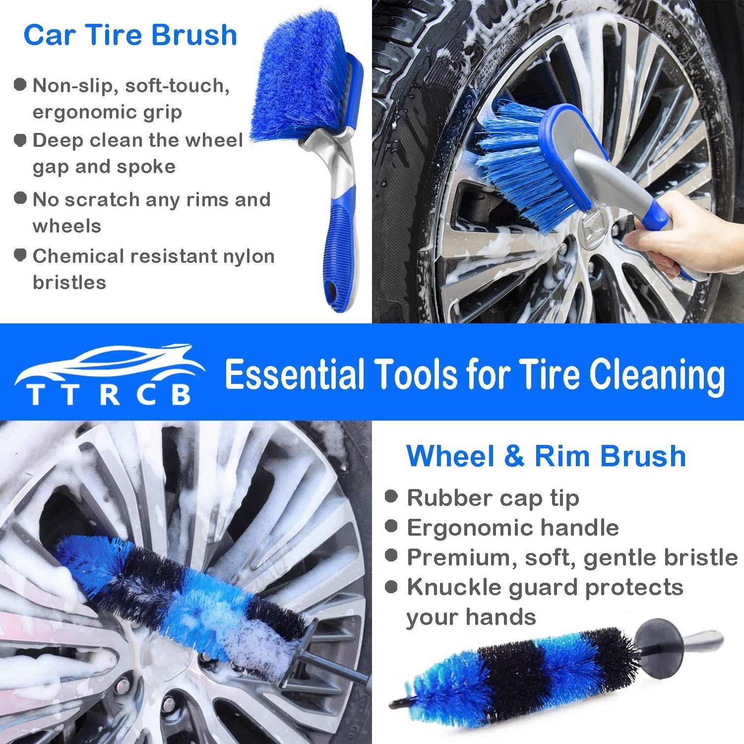 20 Pcs Car Detailing Brush Set Automatic Drill Clean Wash Brushes Buffing Sponge Pads Car Cleaning Tools Kits