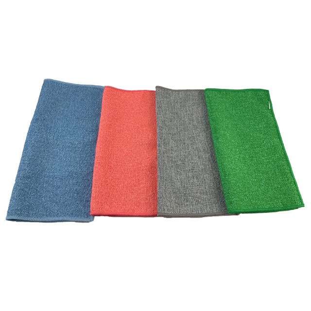 30X30cm Microfiber Double-Sided Cleaning Towel Washing Brush Pot Dish Cloth Hard Wire Rag