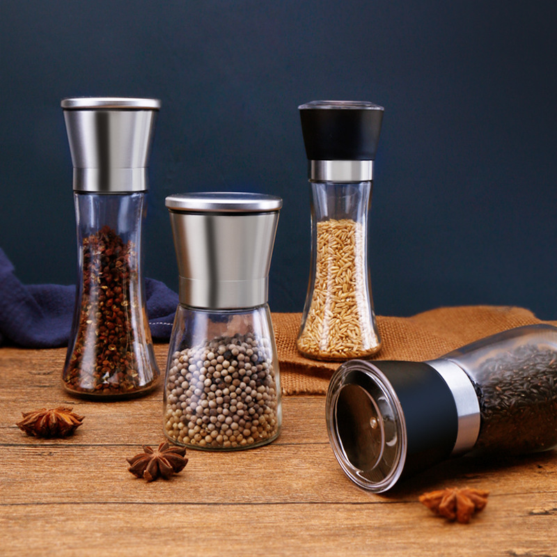 Manual Salt And Pepper Mill Kitchen Utensils Spice and Herb Mills Stainless Steel Ceramic Salt and Pepper Grinder