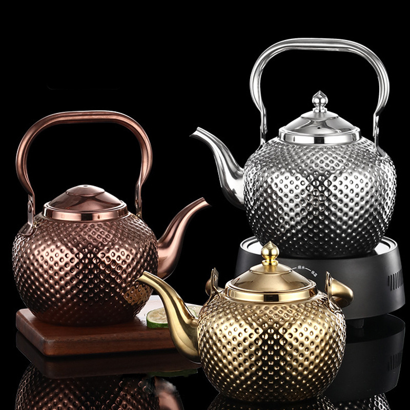 Arabian Style Dotted Tea Pot Portable Tea Kettle Boiling Water Kettle Flat Bottom coffee pot With filtering