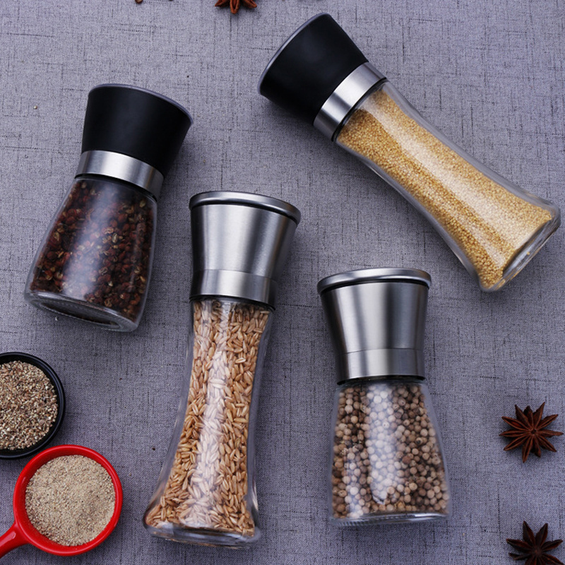 Manual Salt And Pepper Mill Kitchen Utensils Spice and Herb Mills Stainless Steel Ceramic Salt and Pepper Grinder