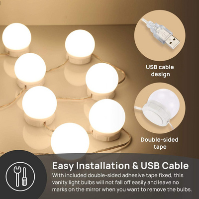 LED Vanity Lights for Mirror Hollywood Style Vanity Lights With 10 Dimmable Bulbs Adjustable Color BestSuppliers