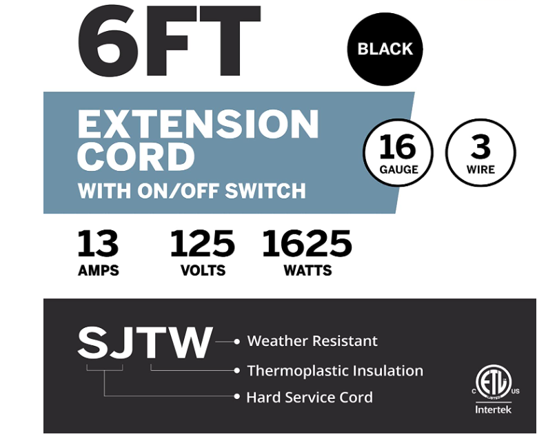 Inline Extension Cord Household Outlet Electrical Switch with 3 Prong  for Indoor and Outdoor sockets and switches electrical