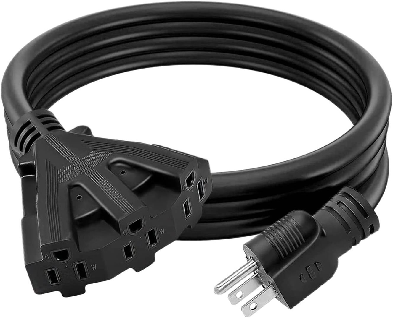 Heavy Duty Flexible Waterproof Power Extension Cable Cords with 3 Prong Grounded Plug for Safety