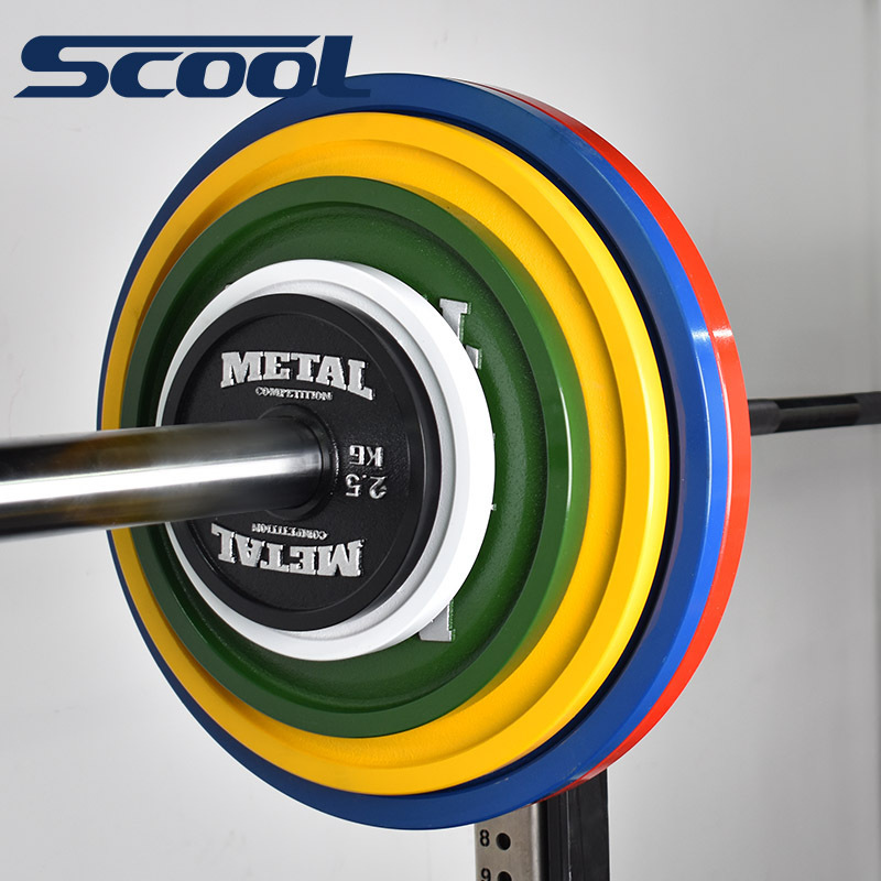 powerlifting and deadlift plates Bodybuilding Fitness Durable Cast Iron Barbell Plates Gym Equipment Support for customized logo