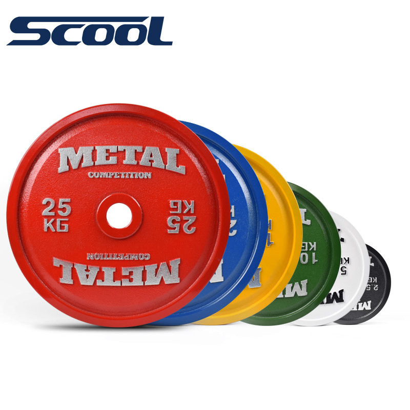 powerlifting and deadlift plates Bodybuilding Fitness Durable Cast Iron Barbell Plates Gym Equipment Support for customized logo