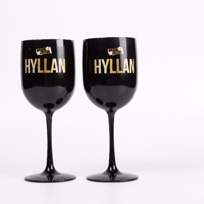 China Factory Champagne Wine Glasses Plastic Black Champagne Glass For Wedding