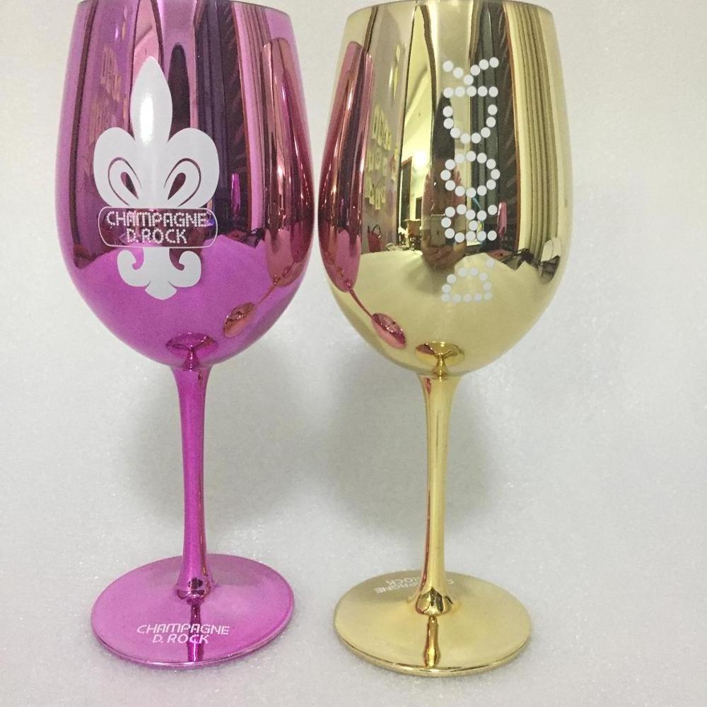 Gold Plated Brass Goblet Wine Set Champagne Glass Table Dining Decor