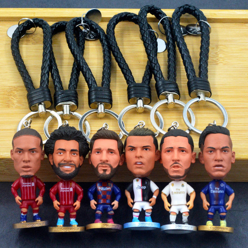 Football star cartoon doll keychain Messi C Ronaldo Mbappe Neymar cartoon doll keychain