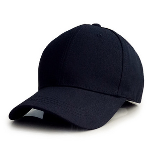 High Quality Custom Black New Blank Plain Cotton Sport Hats 6 Panel Baseball Cap