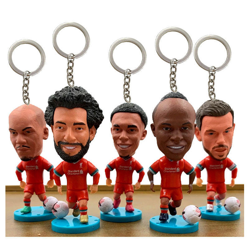 Football star cartoon doll keychain Messi C Ronaldo Mbappe Neymar cartoon doll keychain