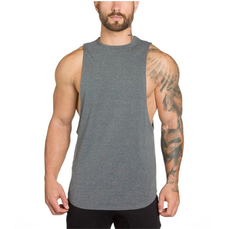 Custom Logo Black Tank Top Fitness Wear Men eco friendly Bamboo tee shirts Workout Clothing Plus Size Sport Gym Men's Vests